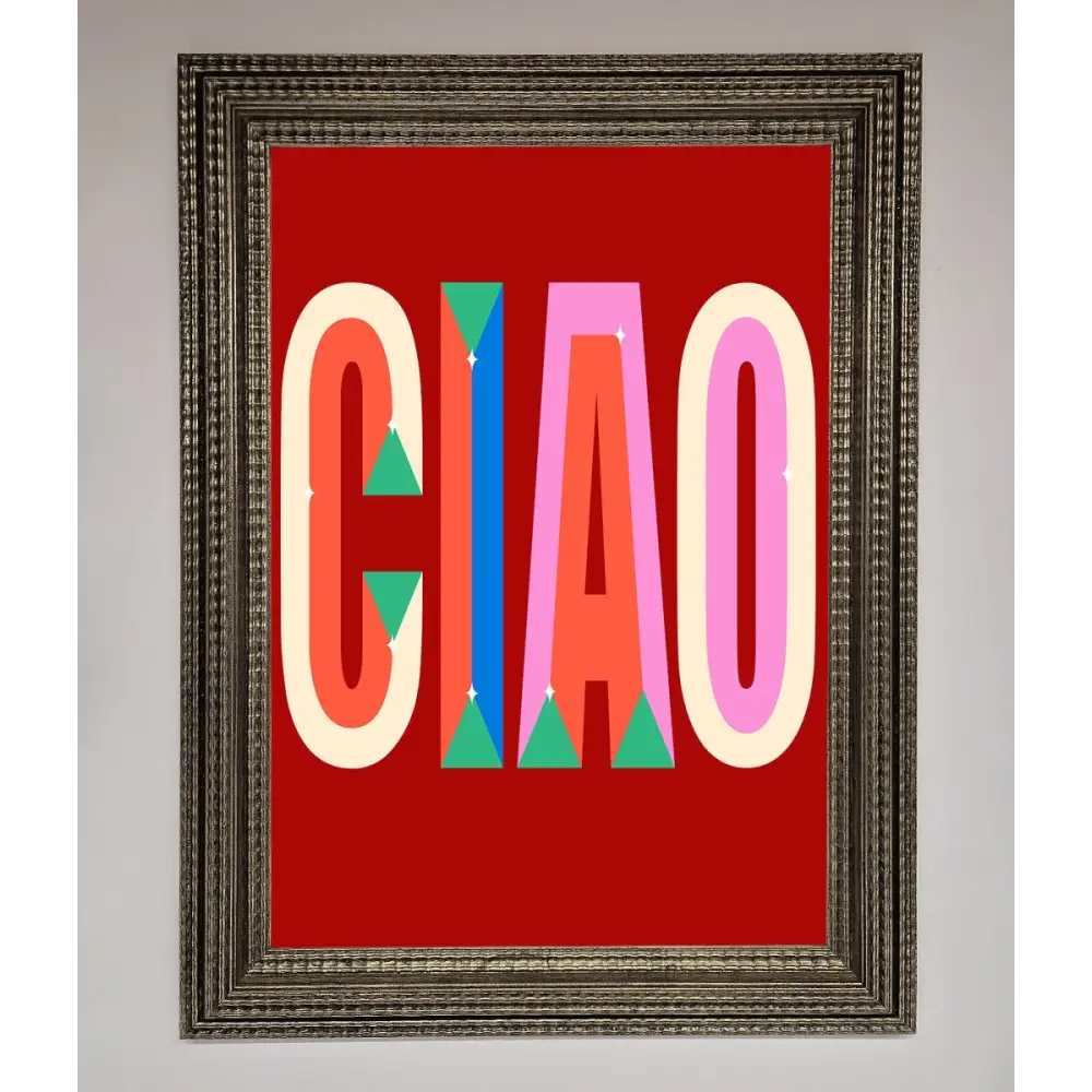 CIAO Framed Wall Art - A3 (29.7 x 42 cm) / Ornate Silver - Framed Print