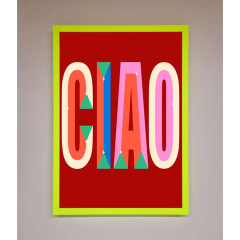 CIAO Framed Wall Art - B0 (100 x 141 cm) / Neon Green - Framed Print