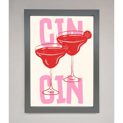 Cin Cin Framed Print - A3 (29.7 x 42 cm) / Dark Grey - Framed Print