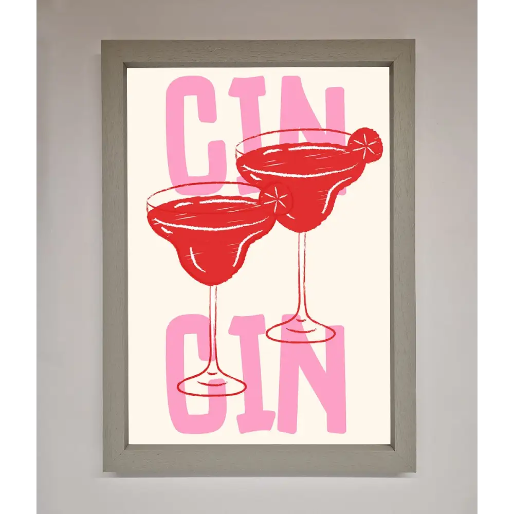 Cin Cin Framed Print - A3 (29.7 x 42 cm) / Grey - Framed Print