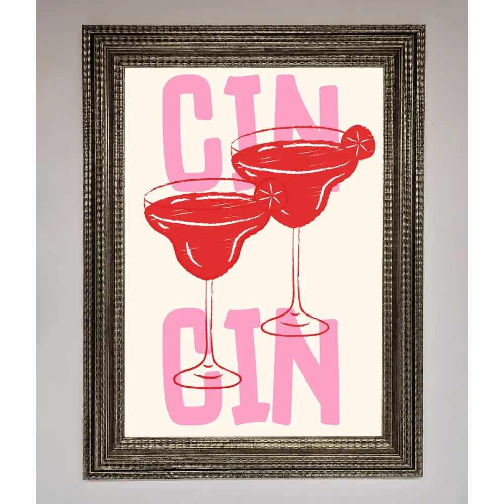 Cin Cin Framed Print - A3 (29.7 x 42 cm) / Ornate Silver - Framed Print