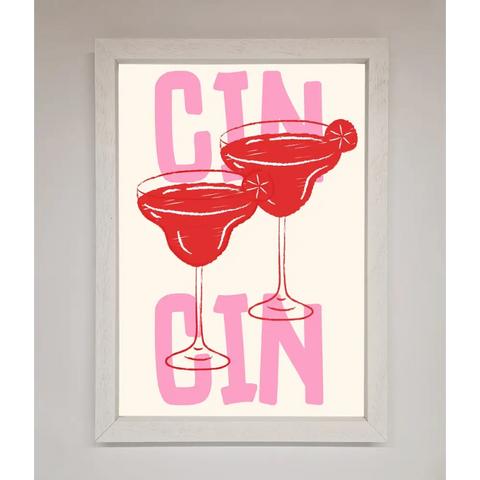 Cin Cin Framed Print - A3 (29.7 x 42 cm) / White - Framed Print