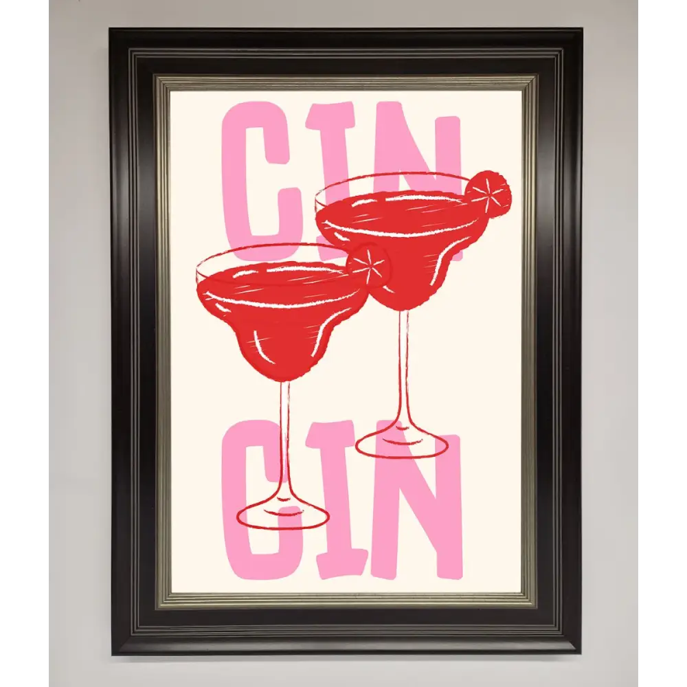Cin Cin Framed Print - B0 (100 x 141 cm) / Black Silver - Framed Print