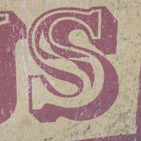 Maroon and cream vintage circus sign canvas wall art on textured fabric perfect for unique home decor