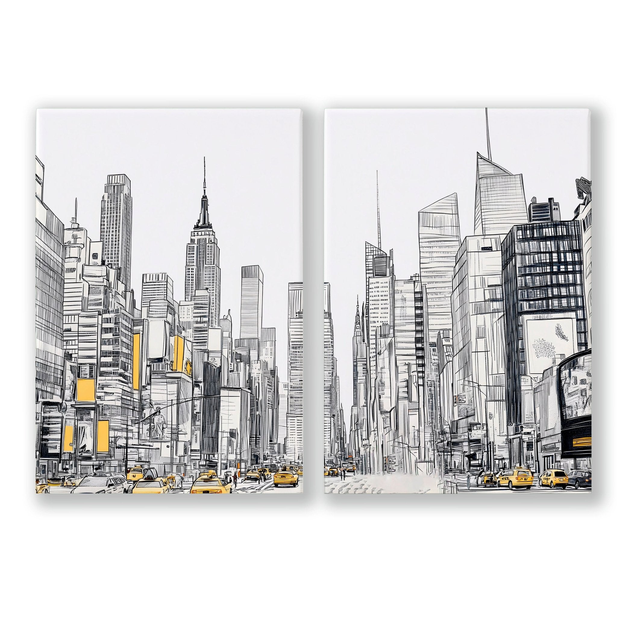 City Prints Wall Art | Set of 2 Urban Skyscrapers Wall art Prints