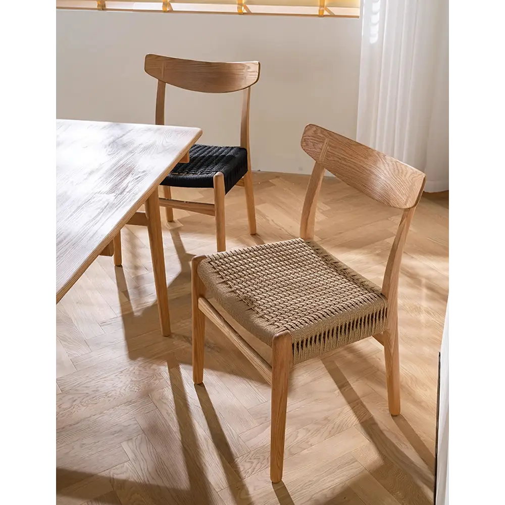 Classic Hans W CH01 Rattan Dining Chair Light Oak