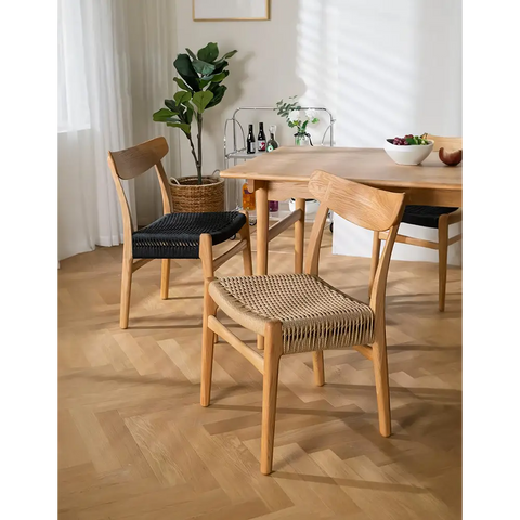 Classic Hans W CH01 Rattan Dining Chair Light Oak