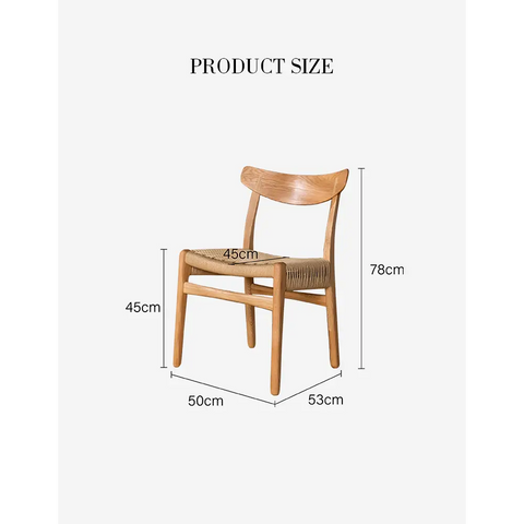 Classic Hans W CH01 Rattan Dining Chair Light Oak