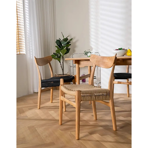 Classic Hans W CH01 Rattan Dining Chair Light Oak