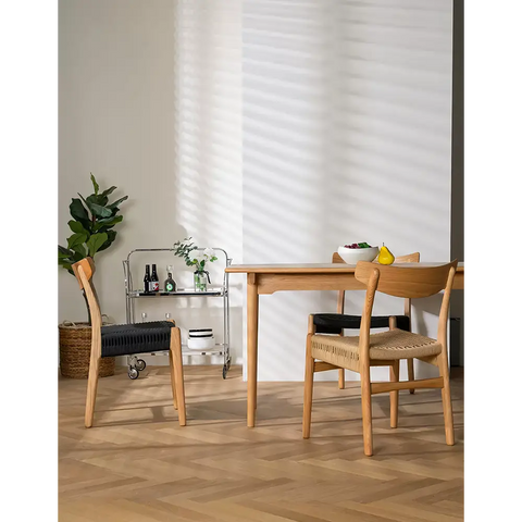 Classic Hans W CH01 Rattan Dining Chair Light Oak