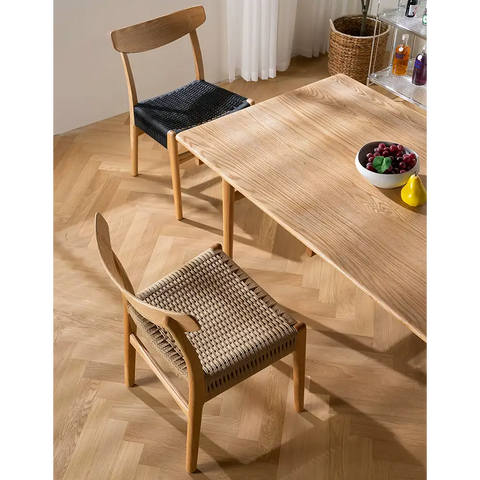 Classic Hans W CH01 Rattan Dining Chair Light Oak