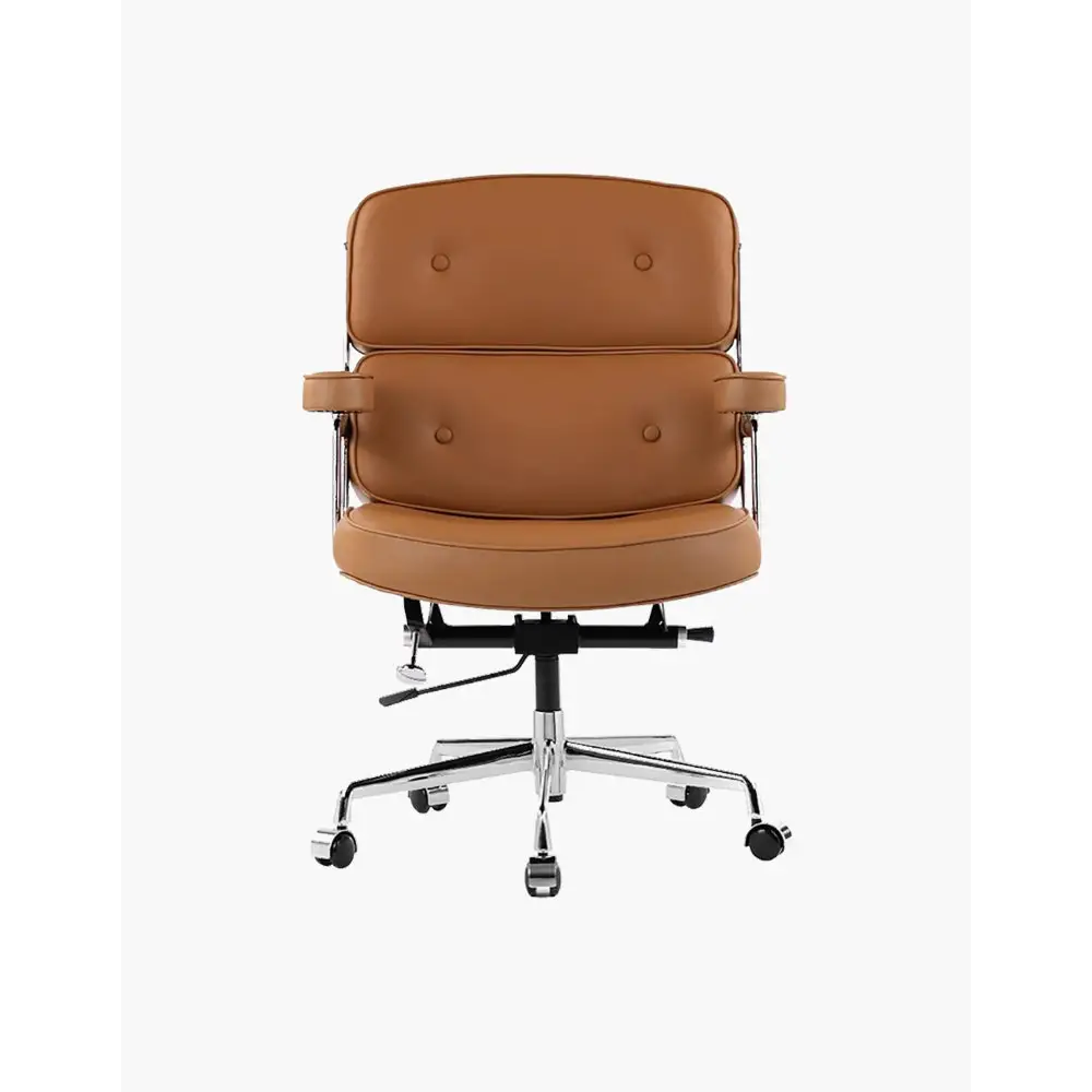Classic EM Designer Lobby Executive Office Chair - Tan Brown Leather｜ DC Concept