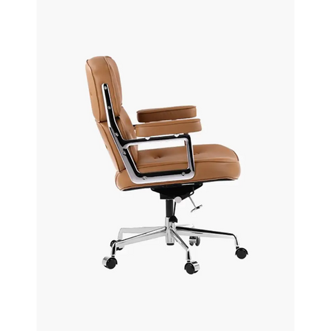 Classic EM Designer Lobby Executive Office Chair - Tan Brown Leather｜ DC Concept