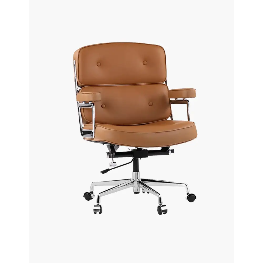 Classic EM Designer Lobby Executive Office Chair - Tan Brown Leather｜ DC Concept