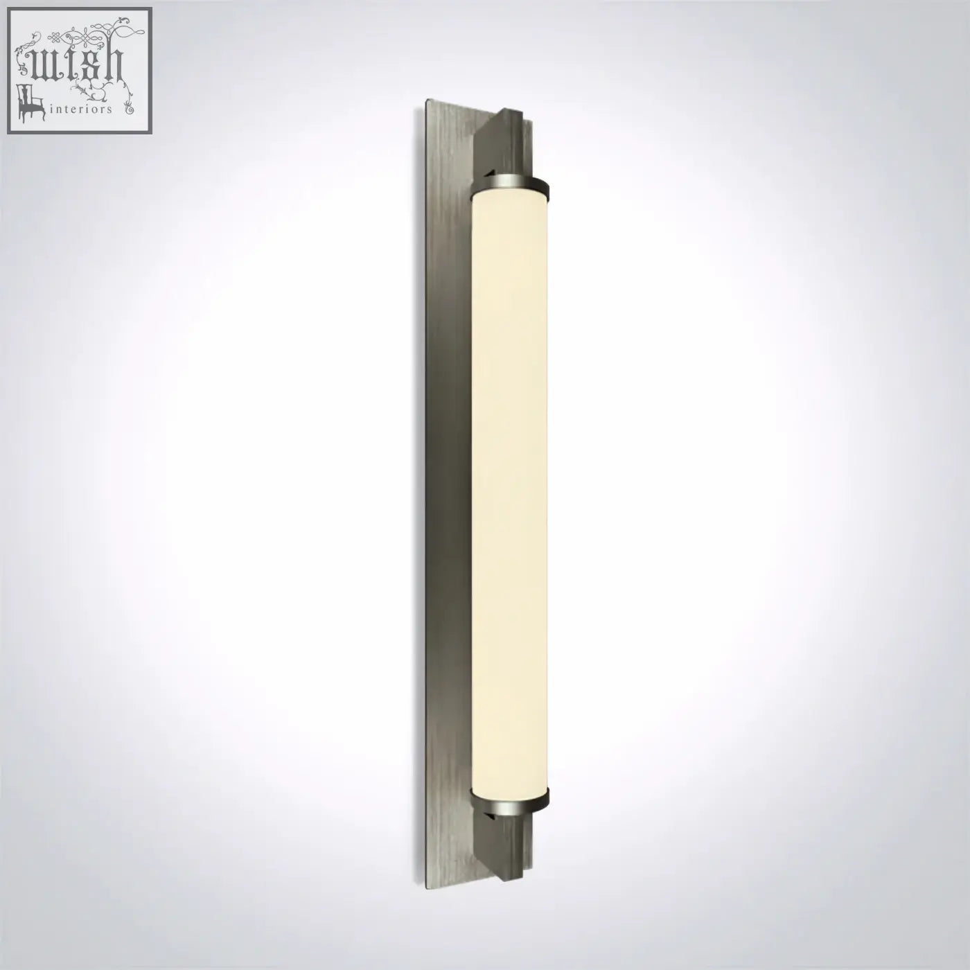 Modern brushed nickel wall sconce with cylindrical frosted glass diffuser for classic mirror lights 18w led setup