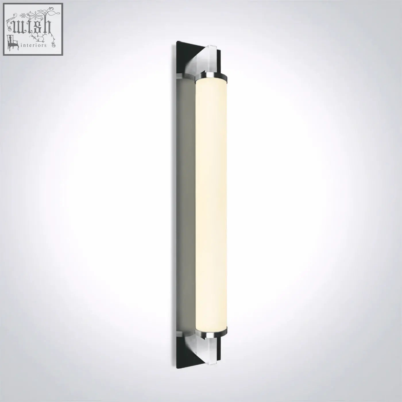 Modern minimalist classic mirror lights with sleek chrome finish and off-white glass diffuser 18w led wall sconce