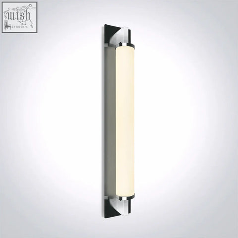 Modern minimalist classic mirror lights with sleek chrome finish and off-white glass diffuser 18w led wall sconce