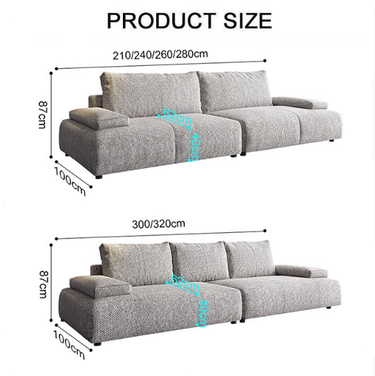 Cleo Two Seater, Three Seater, Four Seater Sofa, Cotton Linen