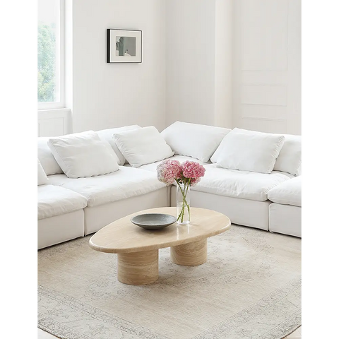 Clio Art Deco Coffee Table Oval Marble