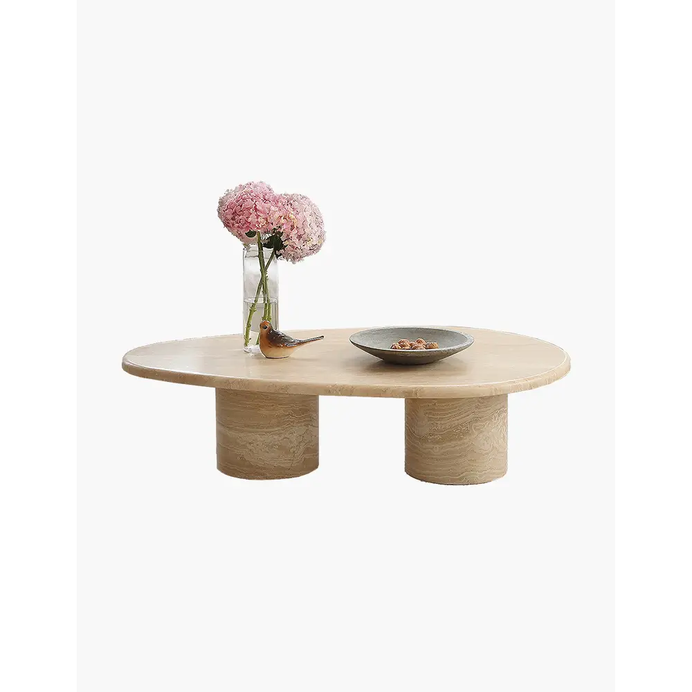 Clio Art Deco Coffee Table Oval Marble