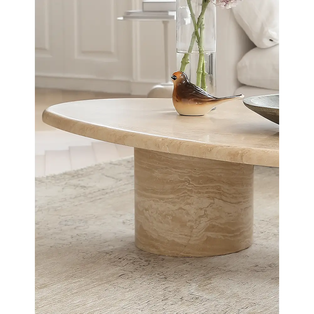 Clio Art Deco Coffee Table Oval Marble