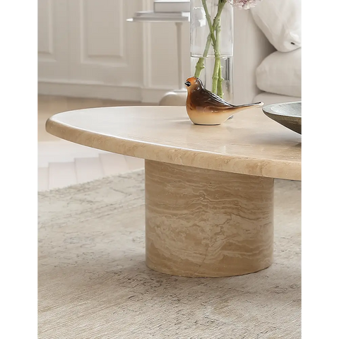 Clio Art Deco Coffee Table Oval Marble