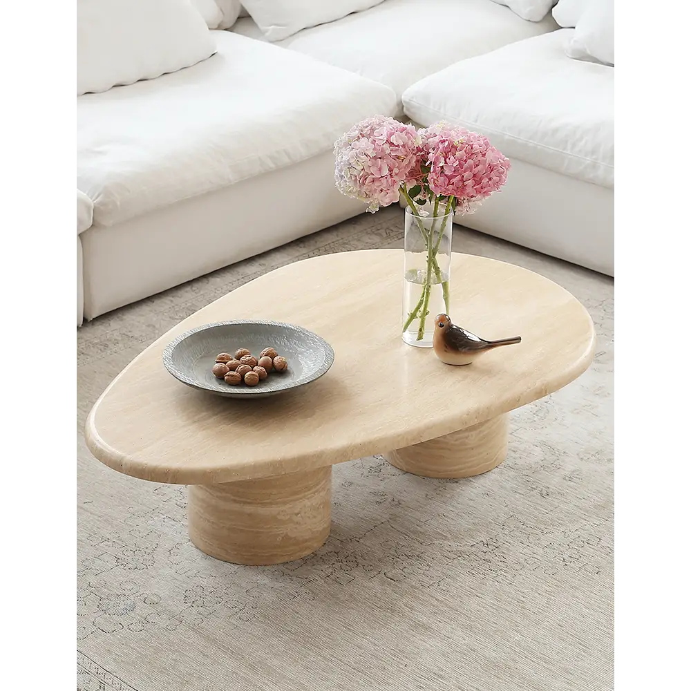 Clio Art Deco Coffee Table Oval Marble