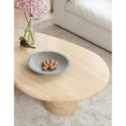 Clio Art Deco Coffee Table Oval Marble
