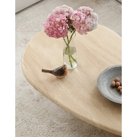 Clio Art Deco Coffee Table Oval Marble