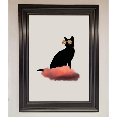 Cloud Cat Framed Poster - A1 (59.4 x 84.1 cm) / Matt Black - Framed Print