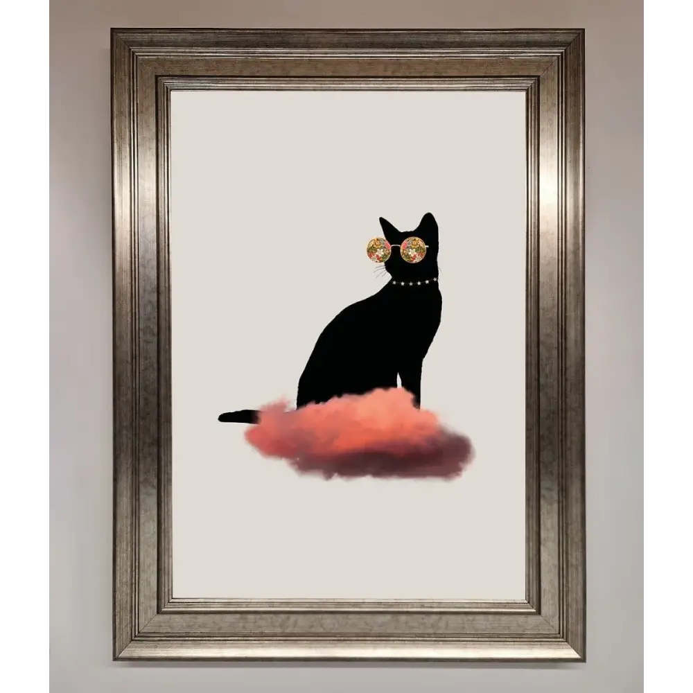Cloud Cat Framed Poster - A3 (29.7 x 42 cm) / Silver - Framed Print