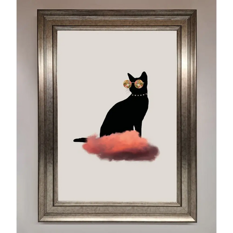 Cloud Cat Framed Poster - A3 (29.7 x 42 cm) / Silver - Framed Print
