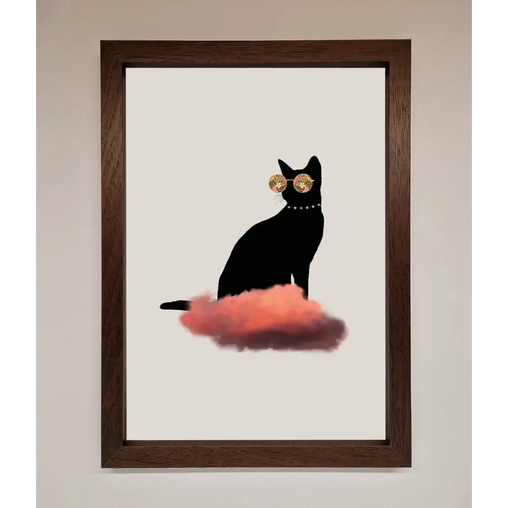 Cloud Cat Framed Poster - A3 (29.7 x 42 cm) / Walnut - Framed Print