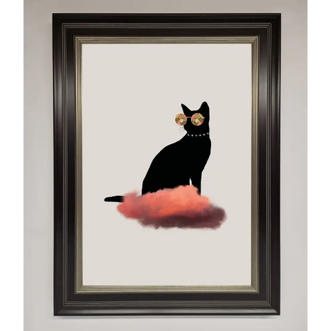 Cloud Cat Framed Poster - B0 (100 x 141 cm) / Black Silver - Framed Print