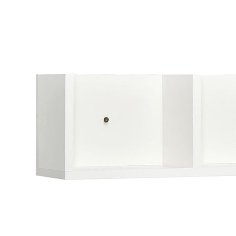 HOMCOM Wall Mount 84 CD / 56 DVD/Blu-ray/ Media Storage Rack 4 Cubes, Wooden Shelf Organiser Unit Bookcase Display, Set of 2, White