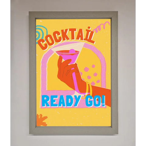 Cocktail Ready Go Framed Poster - A3 (29.7 x 42 cm) / Grey - Framed Print
