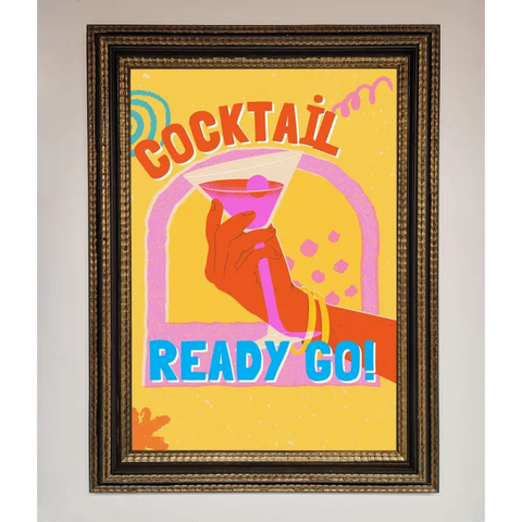 Cocktail Ready Go Framed Poster - A3 (29.7 x 42 cm) / Ornate Gold Black - Framed Print