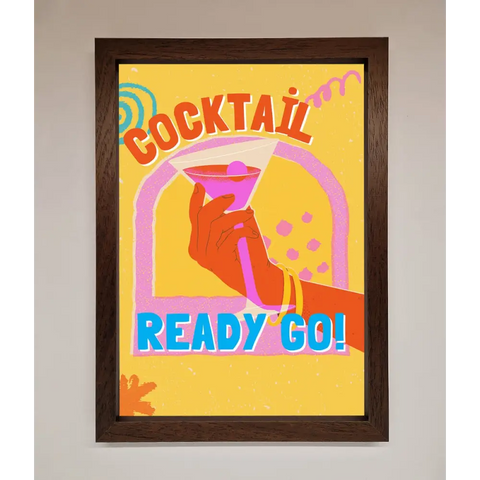 Cocktail Ready Go Framed Poster - A3 (29.7 x 42 cm) / Walnut - Framed Print