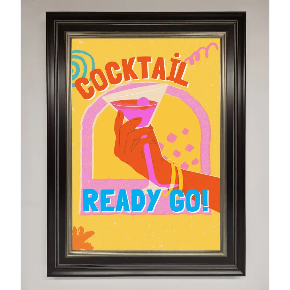 Cocktail Ready Go Framed Poster - B0 (100 x 141 cm) / Black Silver - Framed Print