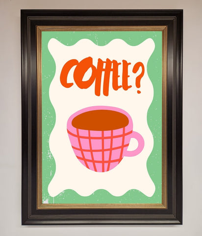 Coffee Pink Mug Framed Wall Art