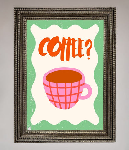 Coffee Pink Mug Framed Wall Art