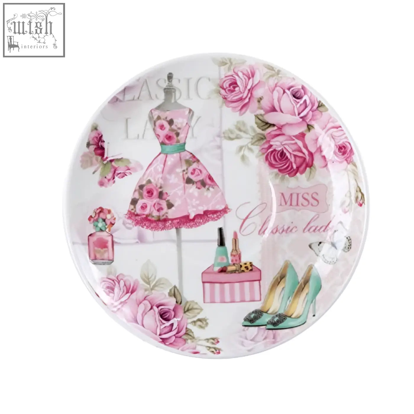 Pink classic lady coffee tea cup and saucer set with vintage floral design and gift box in porcelain saucers set