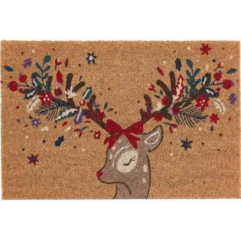 Coir Doormat Christmas & Halloween Design - Colourful Deer / 40X60 cm - Doormat