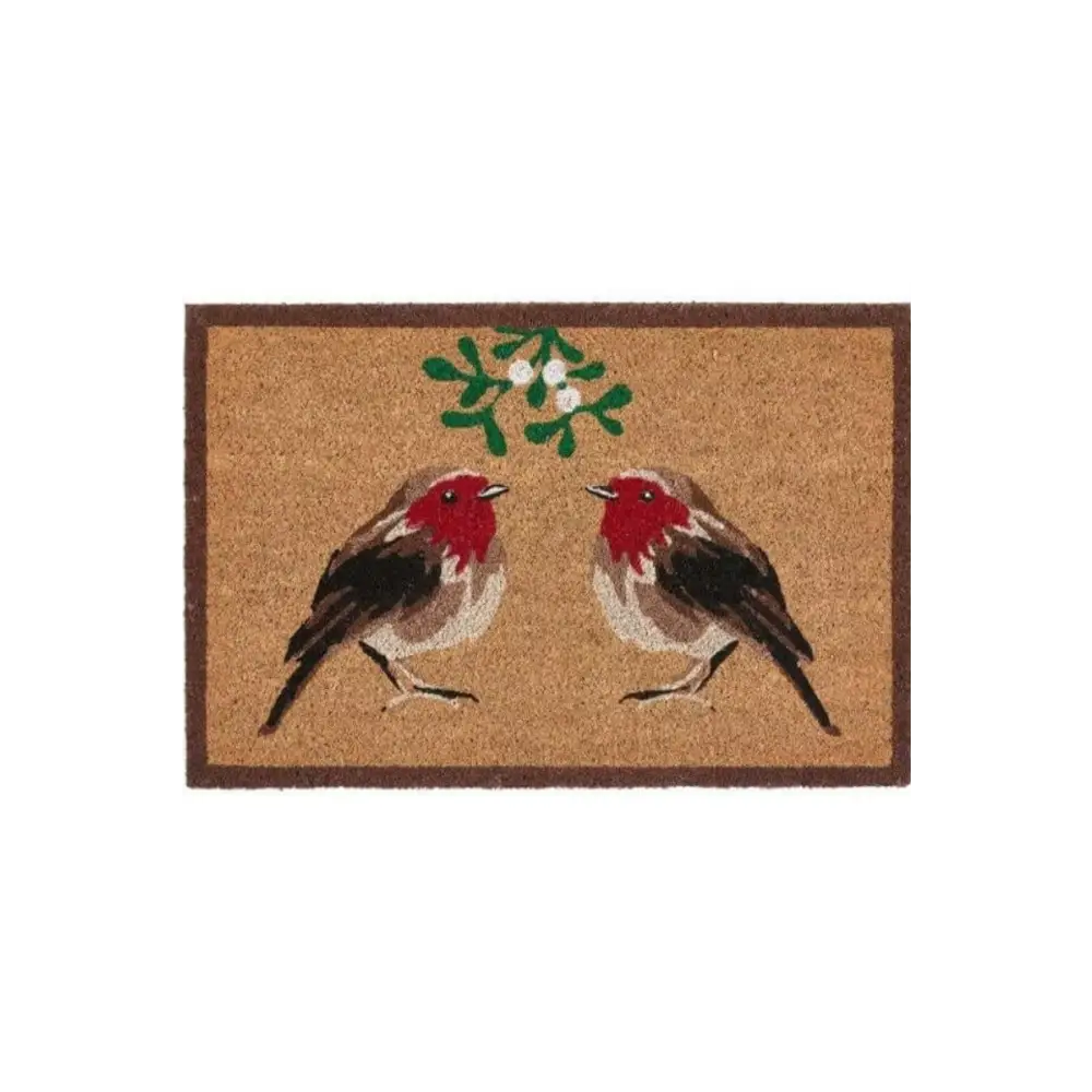 Coir Doormat Christmas & Halloween Design - Robin / 40X60 cm - Doormat
