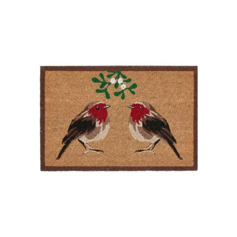 Coir Doormat Christmas & Halloween Design - Robin / 40X60 cm - Doormat