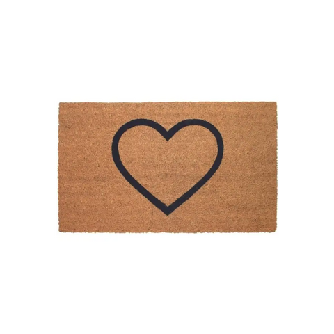 Coir Doormats Design Mats 45X75 cm | 134 - HEART OUTLINED - Doormat