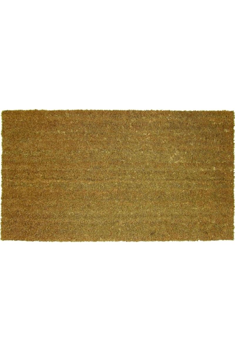 Brown coir solid design mat with a textured fibrous surface perfect for durable entryway use