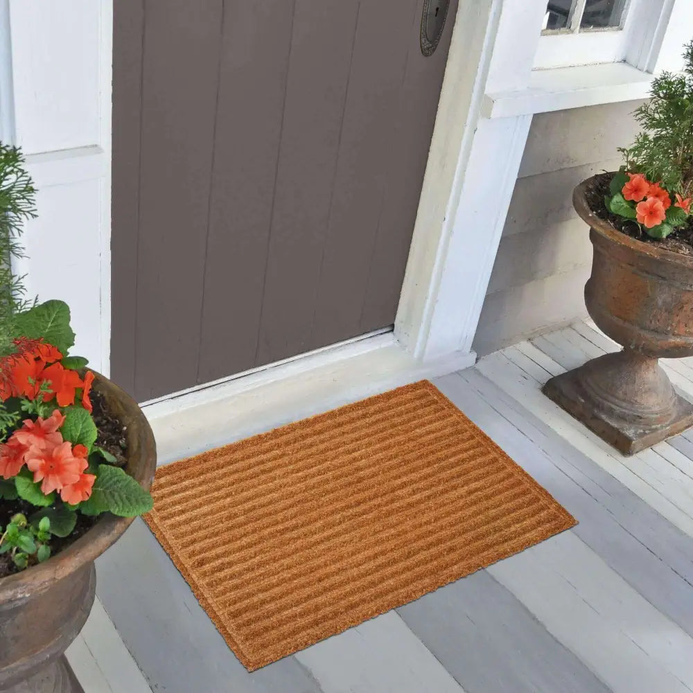 Coir Striped Pressed Mats 40x70 cm | 137 - Brown - Doormat