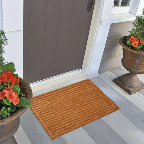 Coir Striped Pressed Mats 40x70 cm | 137 - Brown - Doormat
