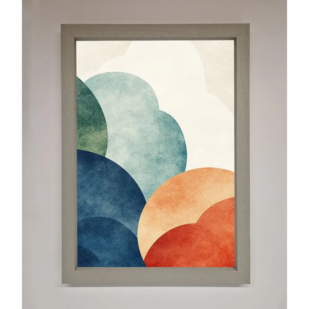 Colour Clouds Framed Wall Art - A3 (29.7 x 42 cm) / Grey - Framed Print